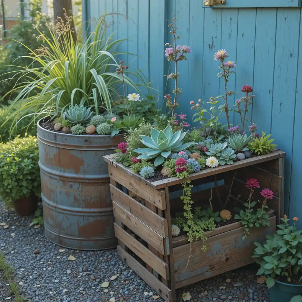 Upcycled Garden Planters