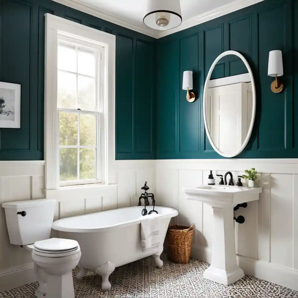 Wainscoting with Bold Paint