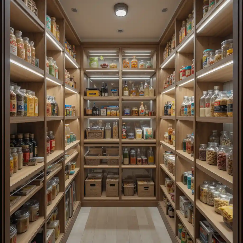 Walk-In Pantry with Lighting