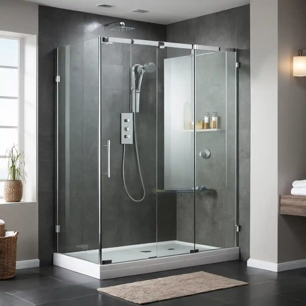 Walk-In Shower with Built-In Steam Function