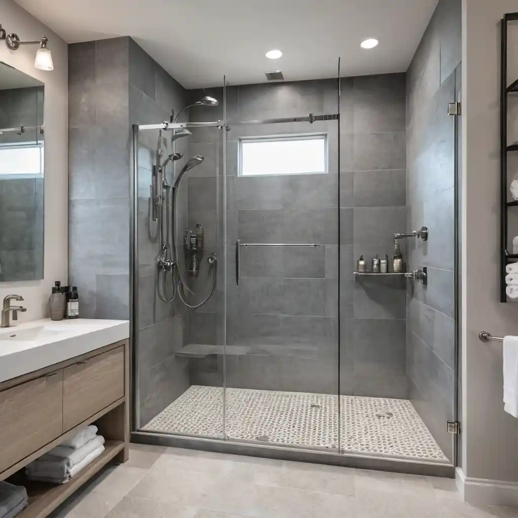 Walk-In Shower with Heated Floors