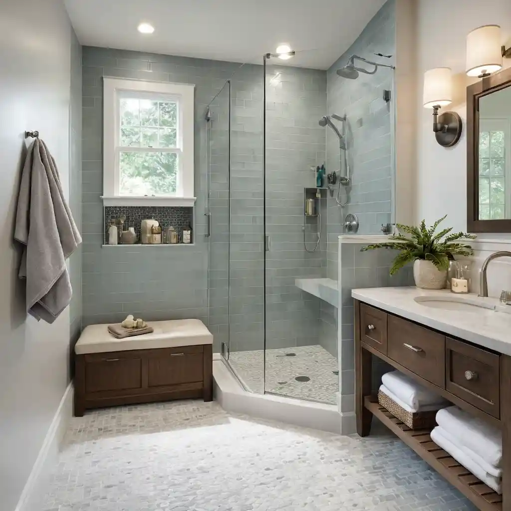 Walk-In Shower with a Bench Seat