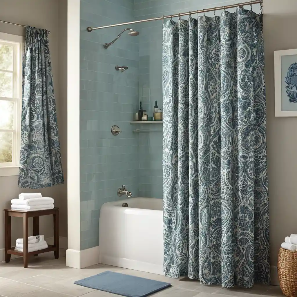 Walk-In Shower with a Curtain