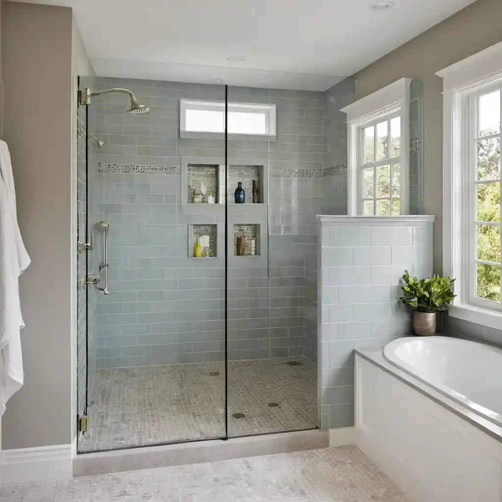 Walk-In Shower with a Half Wall