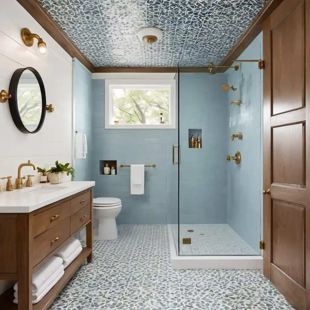 Walk-In Shower with a Statement Ceiling