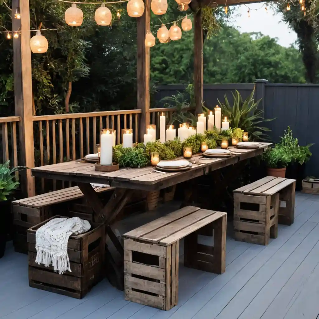 Wooden Crates and Candles