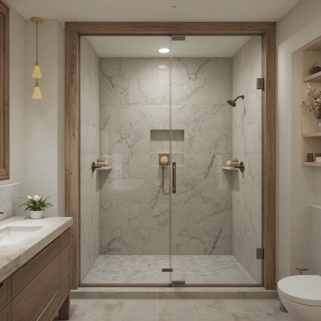 Zen-Inspired Sliding Glass Shower Doors