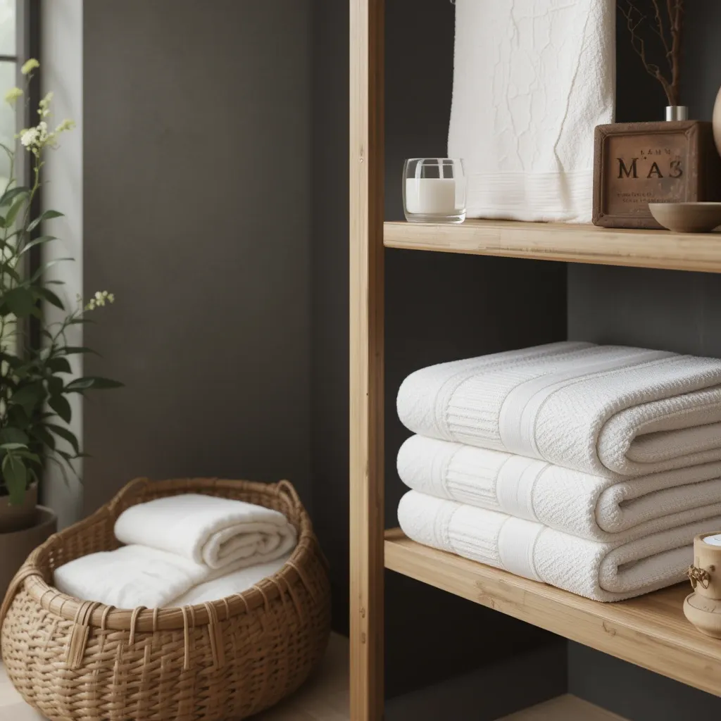 Zen-Inspired Towel Storage