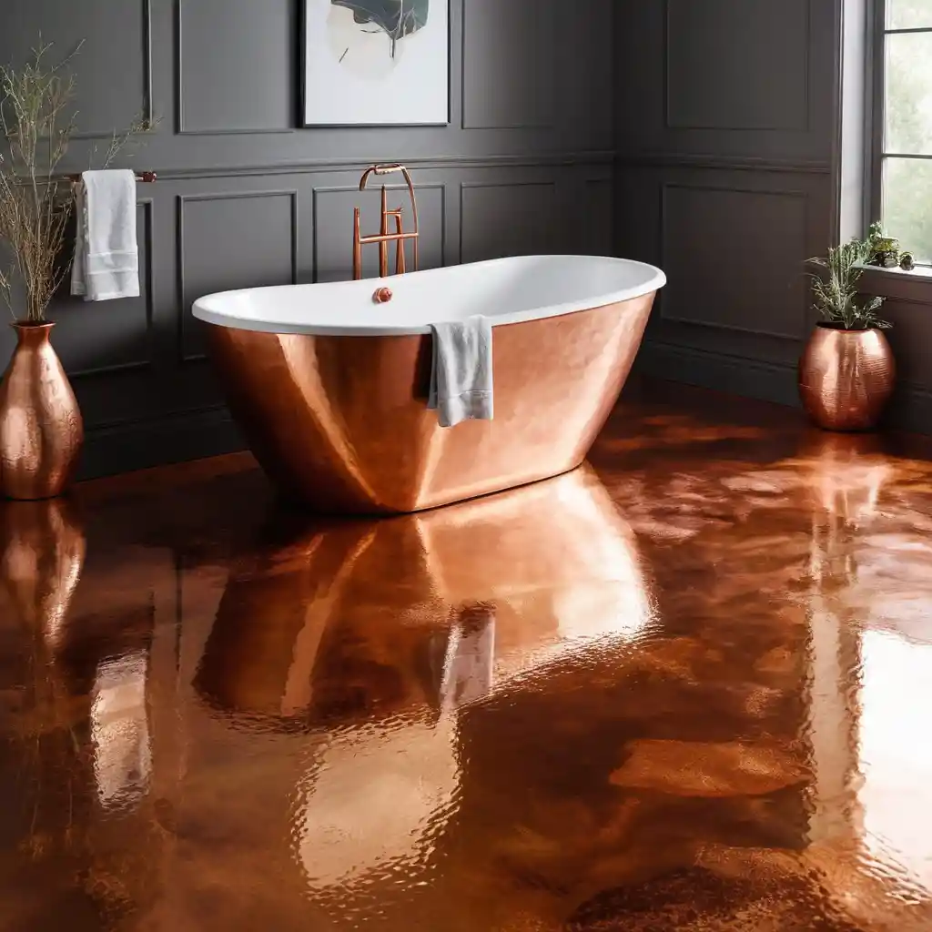 Copper-Toned Epoxy Flooring